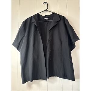 Women’s Briggs New York 24W Black Short Sleeve Button Up Shirt V9